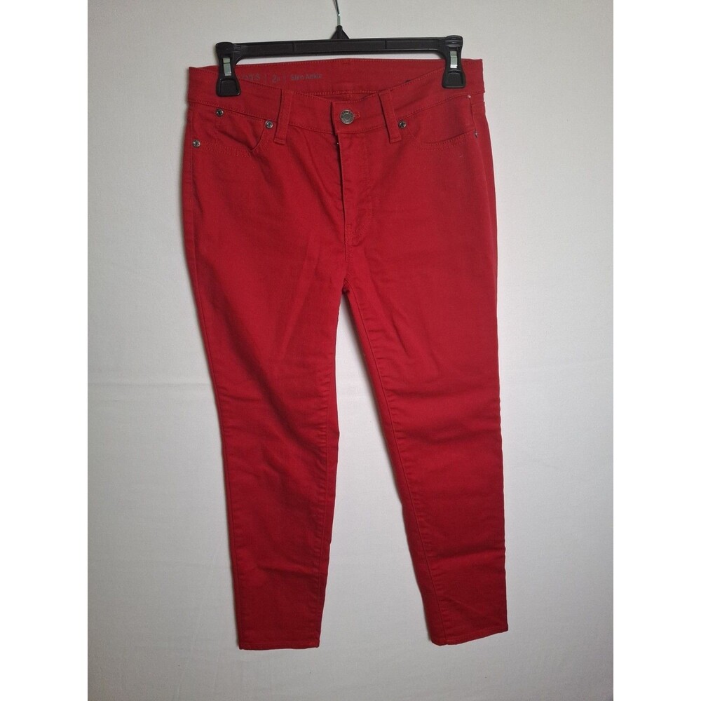 TALBOTS Flawless Five Pockets Slim Ankle Pants red Jeans Women's Size 2 P